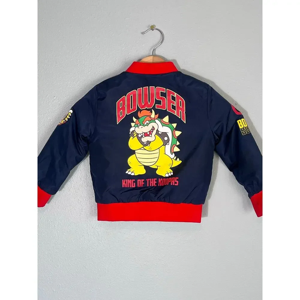 Nintendo Bowser Super Mario Bros Bomber Jacket Coat 4T 5T Cart King of Koopas